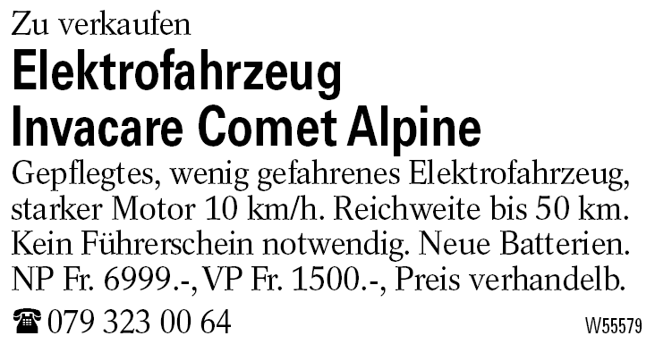 Elektrofahrzeug                            Invacare Comet Alpine