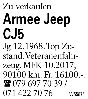 Armee Jeep CJ5