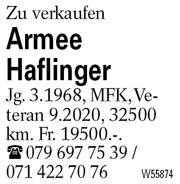Armee                            Haflinger