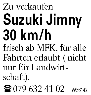 Suzuki Jimny 30 km/h