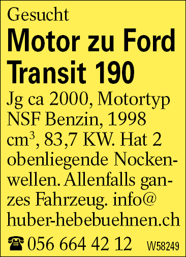 Motor zu Ford Transit 190