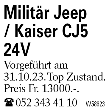 Militär Jeep / Kaiser CJ5 24V