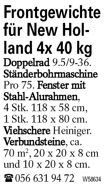 Frontgewichte für New Holland 4x 40 kg