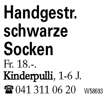 Handgestr. schwarze                 Socken