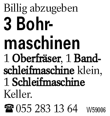 3 Bohr-       maschinen