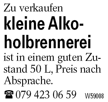 kleine Alkoholbrennerei