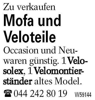 Mofa und Veloteile