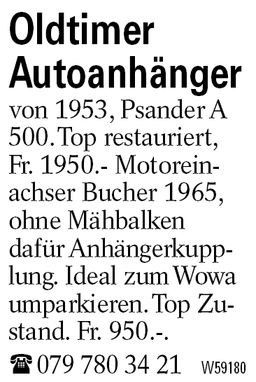 Oldtimer Autoanhänger