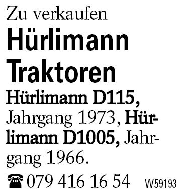 Hürlimann Traktoren