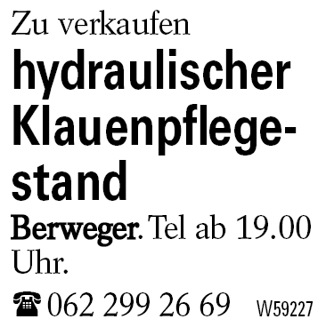 hydraulischer Klauenpflegestand