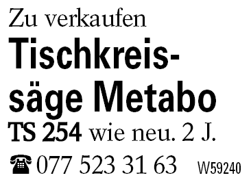 Tischkreis-          säge Metabo