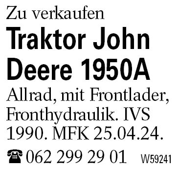 Traktor John Deere 1950A