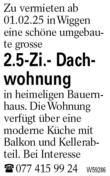 2.5-Zi.- Dachwohnung