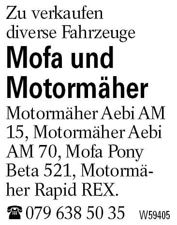 Mofa und Motormäher