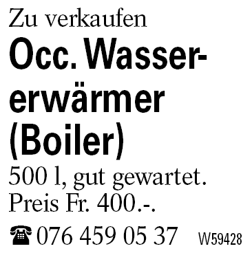 Occ. Wassererwärmer (Boiler)