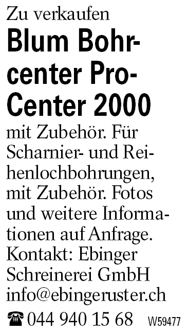 Blum Bohrcenter Pro-Center 2000