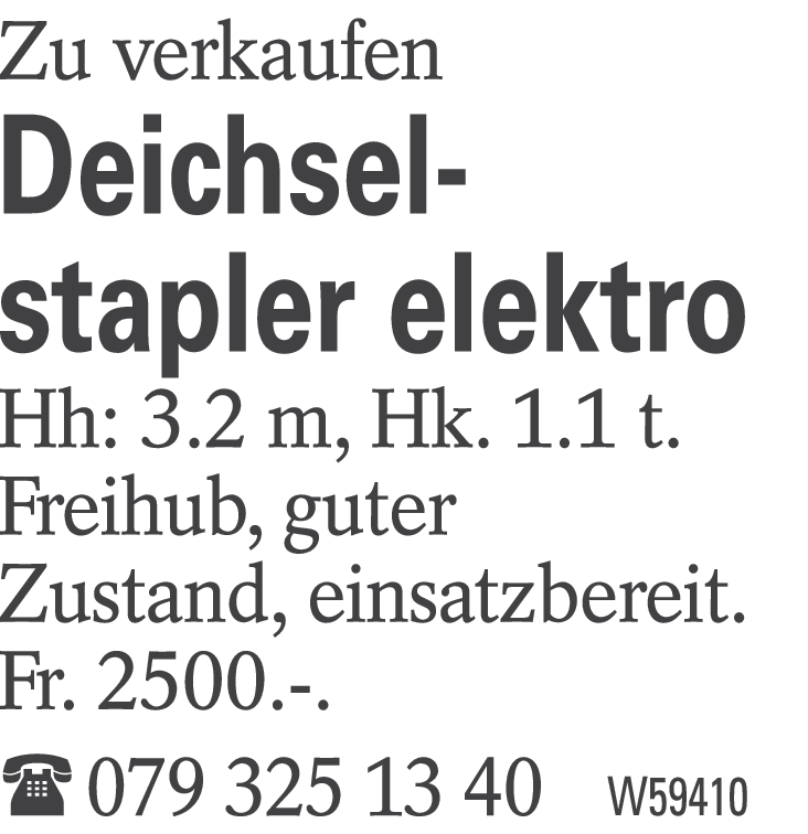 Deichsel-Stapler elektro