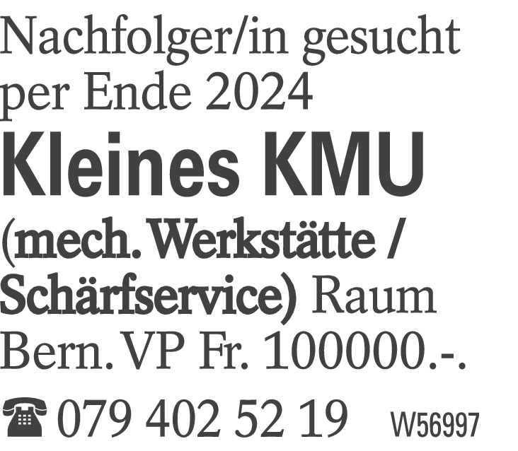 Kleines KMU mech. Werkstätte