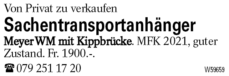 Sachentransportanhänger