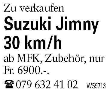 Suzuki Jimny 30 km/h