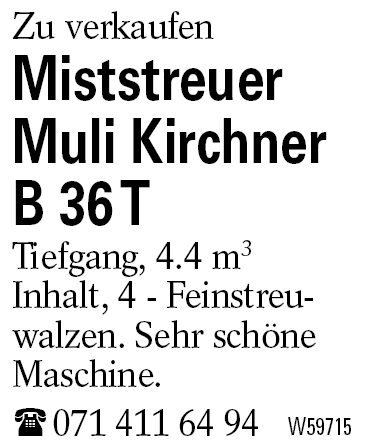 Miststreuer Muli Kirchner B 36 T