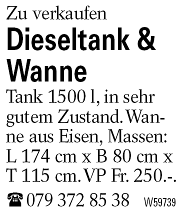 Dieseltank & Wanne