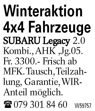 Winteraktion 4x4 Fahrzeuge