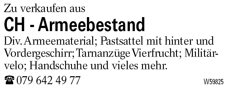 CH - Armeebestand