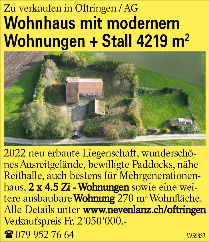 Wohnhaus mit modernern Wohnungen + Stall 4219 m2