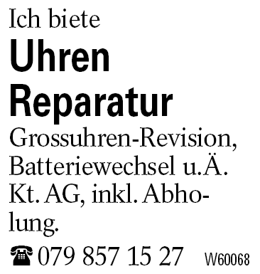 Uhren         Reparatur