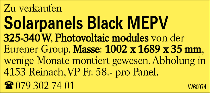 Solarpanels Black MEPV