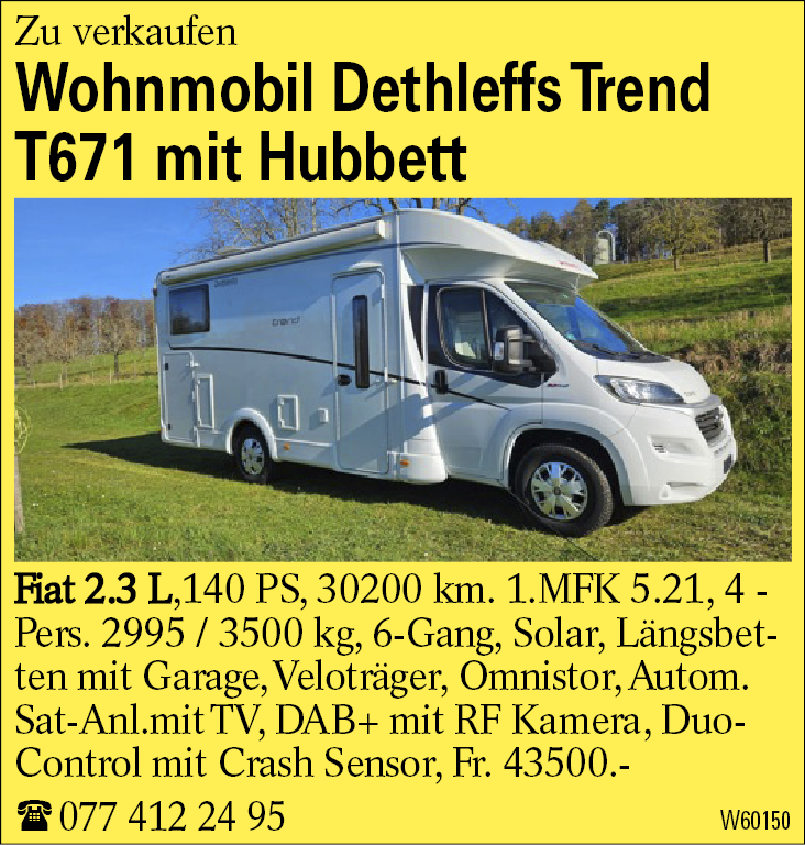 Wohnmobil Dethleffs Trend T671 mit Hubbett