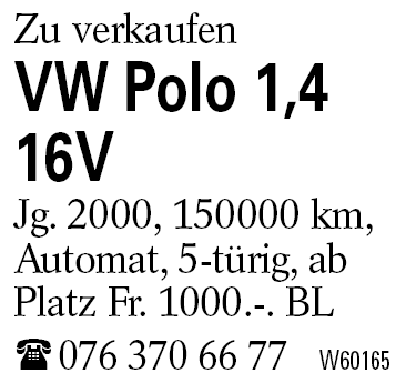 VW Polo 1,4 16V