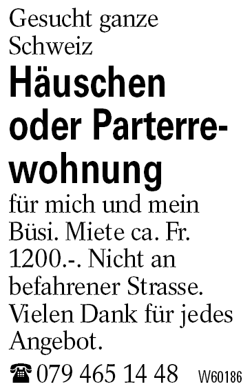 Häuschen oder Parterrewohnung