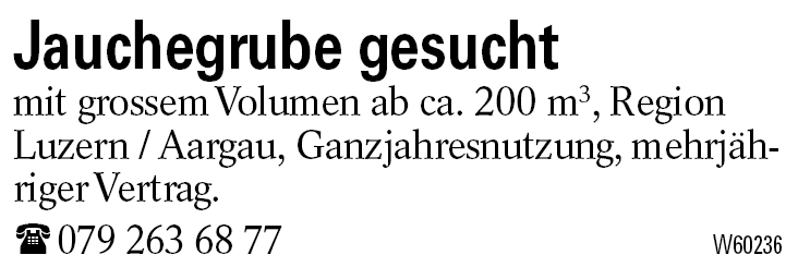 Jauchegrube gesucht