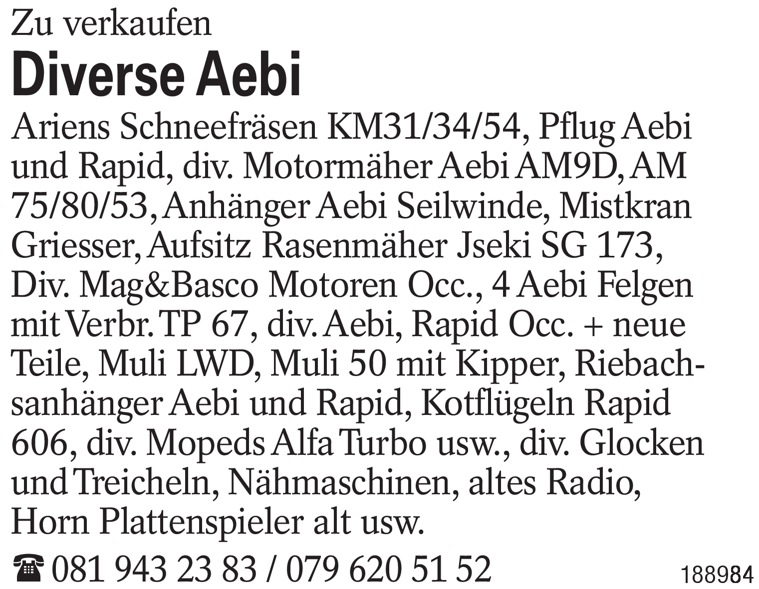 Diverse Aebi