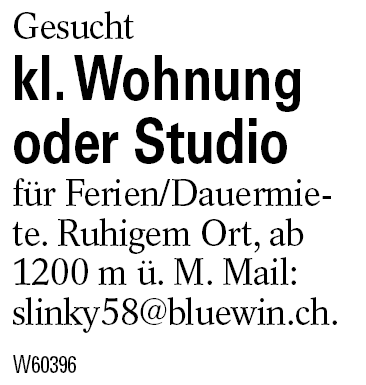 kl. Wohnung oder Studio