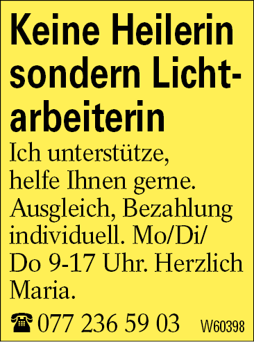 Keine Heilerin sondern Lichtarbeiterin