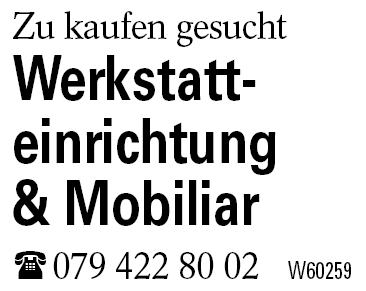 Werkstatt-     einrichtung          & Mobiliar