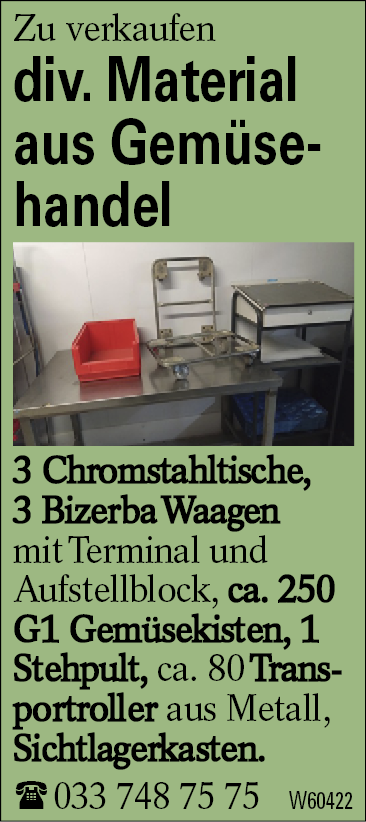 div. Material aus Gemüsehandel