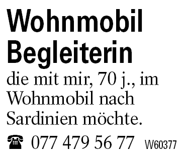 Wohnmobil Begleiterin