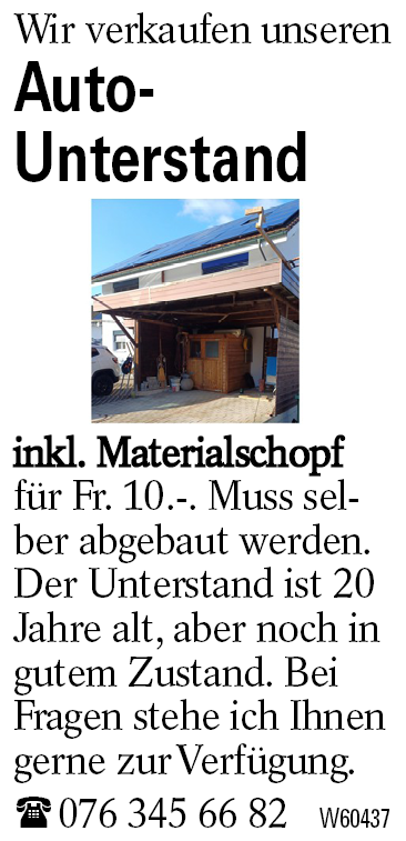 Auto-                      Unterstand