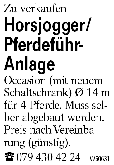 Horsjogger/Pferdeführ-      Anlage