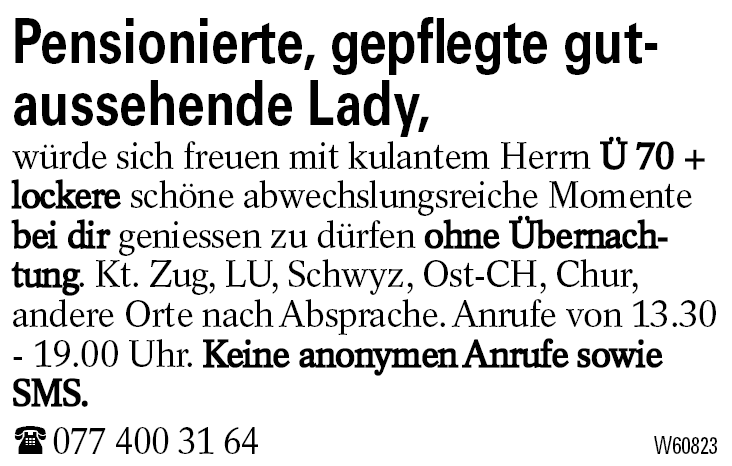 Pensionierte, gepflegte gutaussehende Lady,