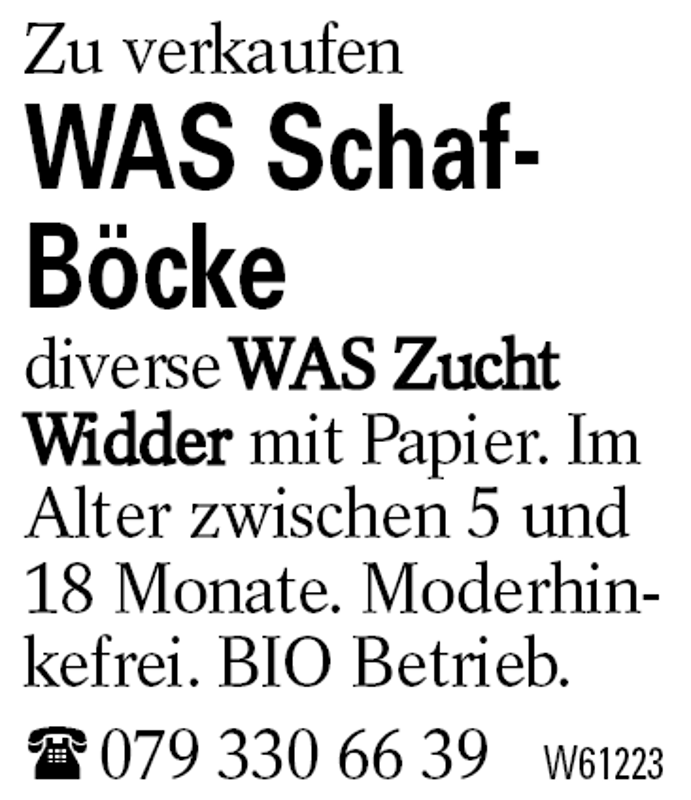 WAS Schaf-Böcke