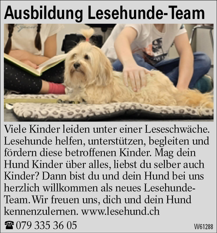 Ausbildung Lesehunde-Team