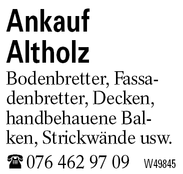 Ankauf           Altholz