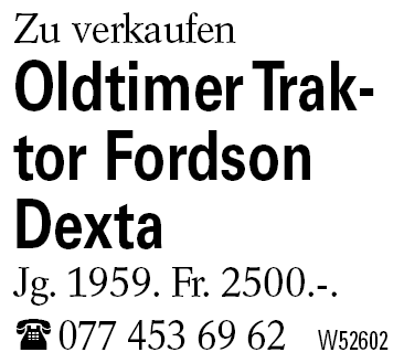 Oldtimer Traktor Fordson Dexta