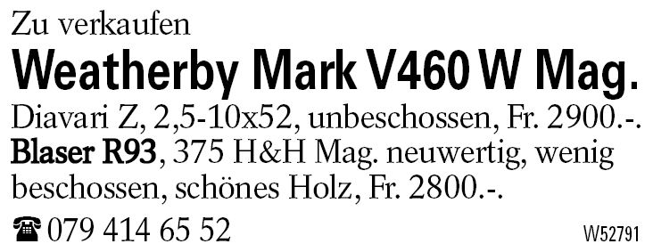 Weatherby Mark V460 W Mag.