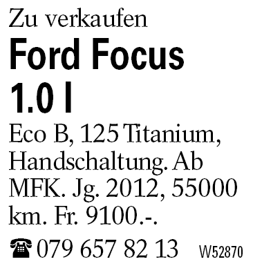 Ford Focus 1.0 I